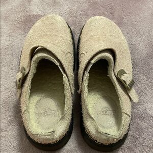 Dr. Martens Cream Suede Mules
